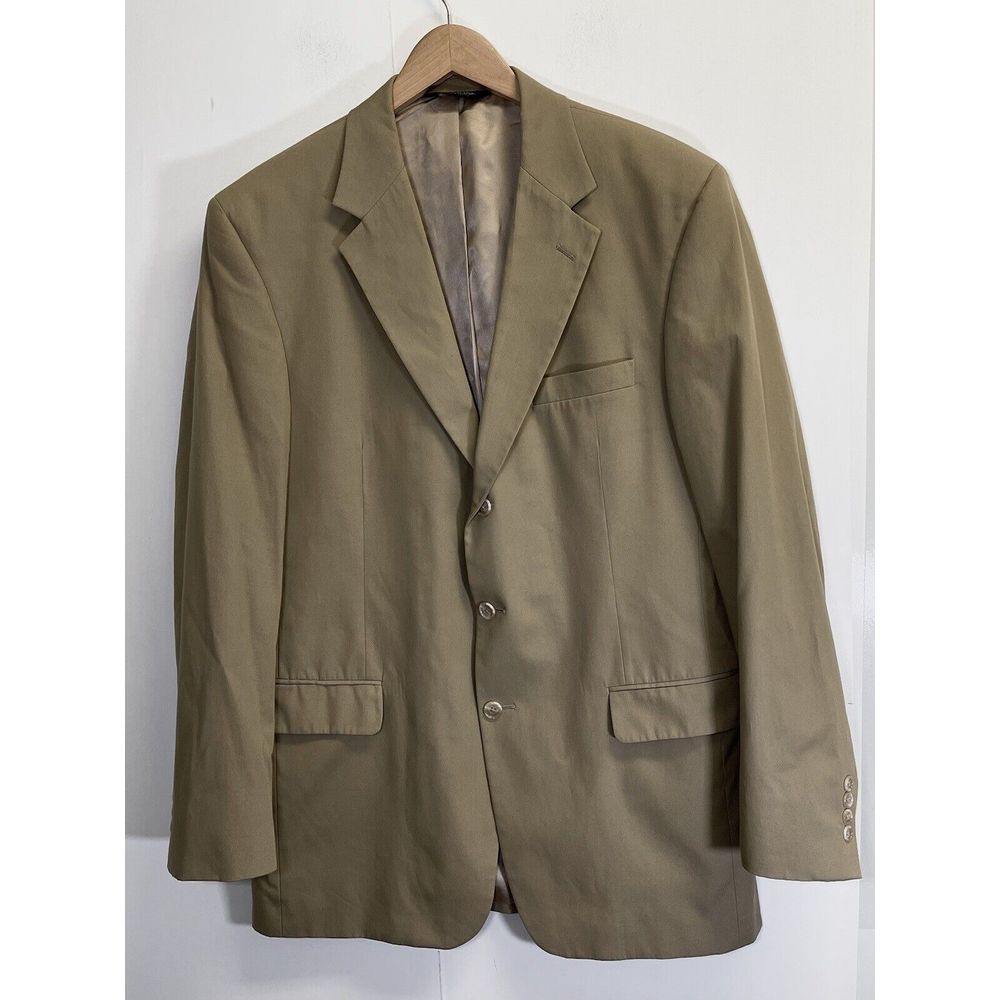 Jos A Bank Mitchell‎ Blazer 42L 3-Button Beige Tan Suit Jacket Sport Coat